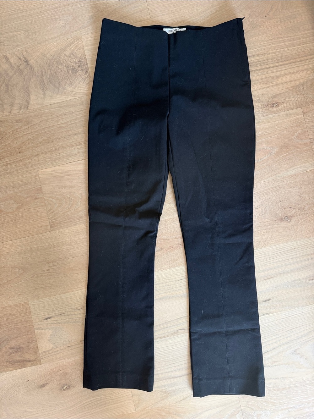 MM.LaFleur Black High-Waisted Stretch Seamed Trousers